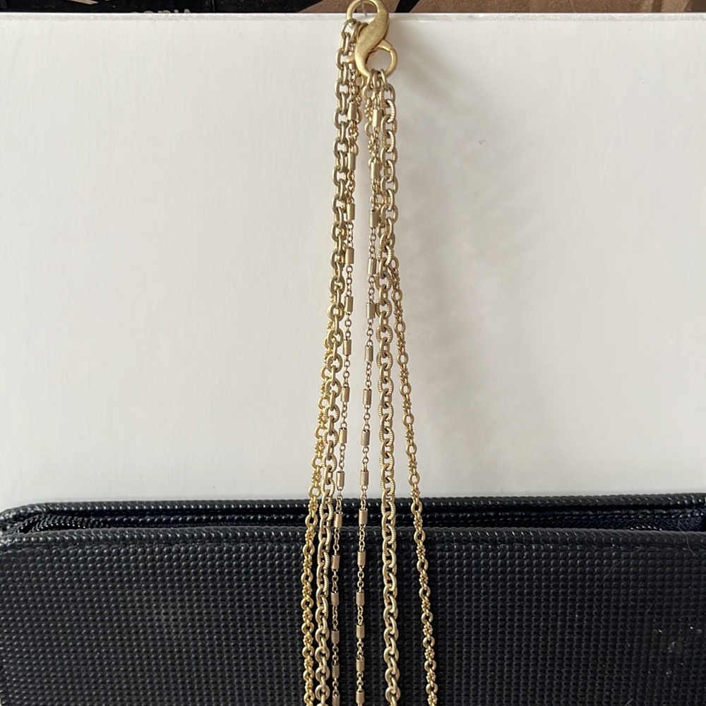 Lia Sophia triple strand gold necklace allows for 30-38” length styling - Picture 6 of 8